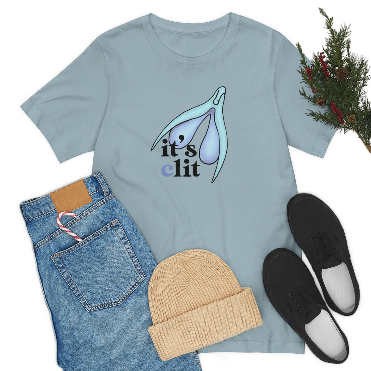 “It’s (c)lit” Short Sleeve Tee (blue design)