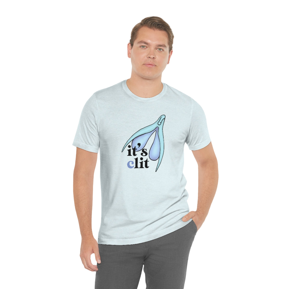 “It’s (c)lit” Short Sleeve Tee (blue design)